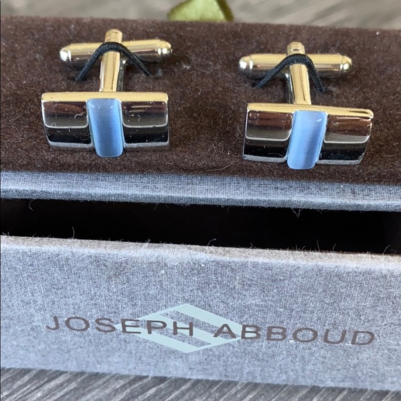 Joseph Abboud vintage silver cuff links w/ box - Picture 3 of 4